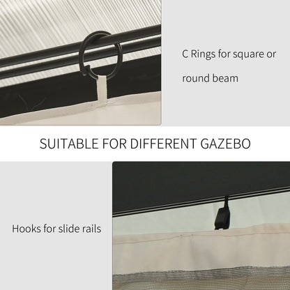 4 Pack Replacement Gazebo Curtains Privacy Panel for Most 3 x 4m Gazebo Canopy Pavillion Outdoor Shelter Sidewalls Accessorie
