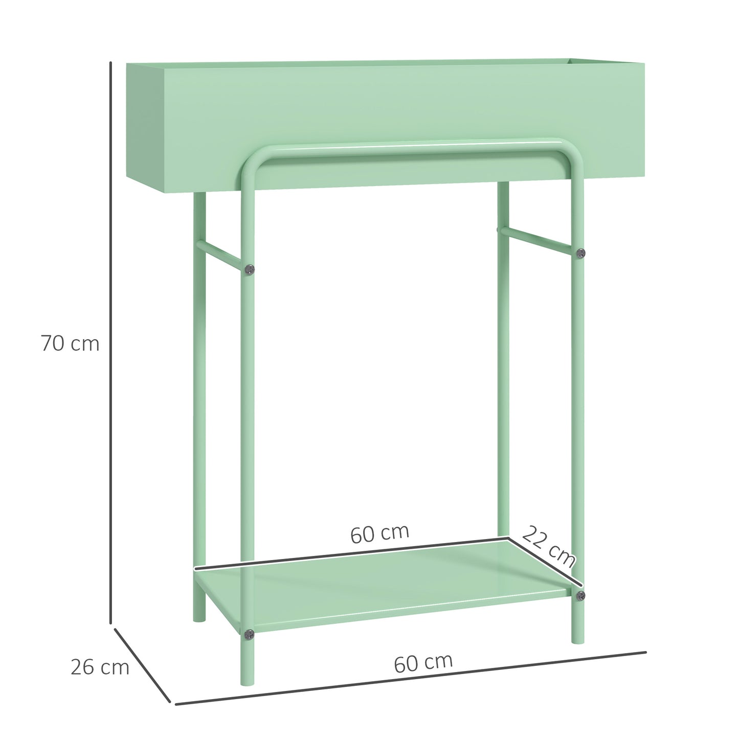 2 Tier Plant Stand, Metal Plant Rack Shelf with Drain Holes