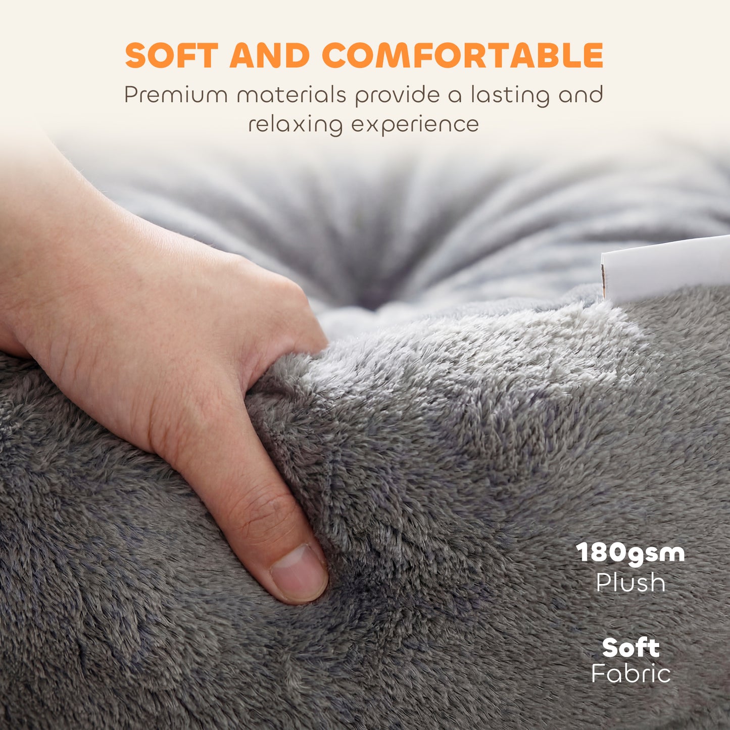 Cat Bed, Reversible Dog Pet Bed for Indoor Cats and Small Dogs, Round Bed with Supportive Bolster, Dark Grey