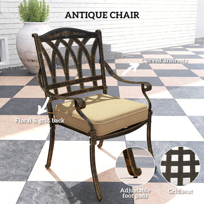 Nine-Piece Cast Aluminium Garden Dining Set - Bronze Tone