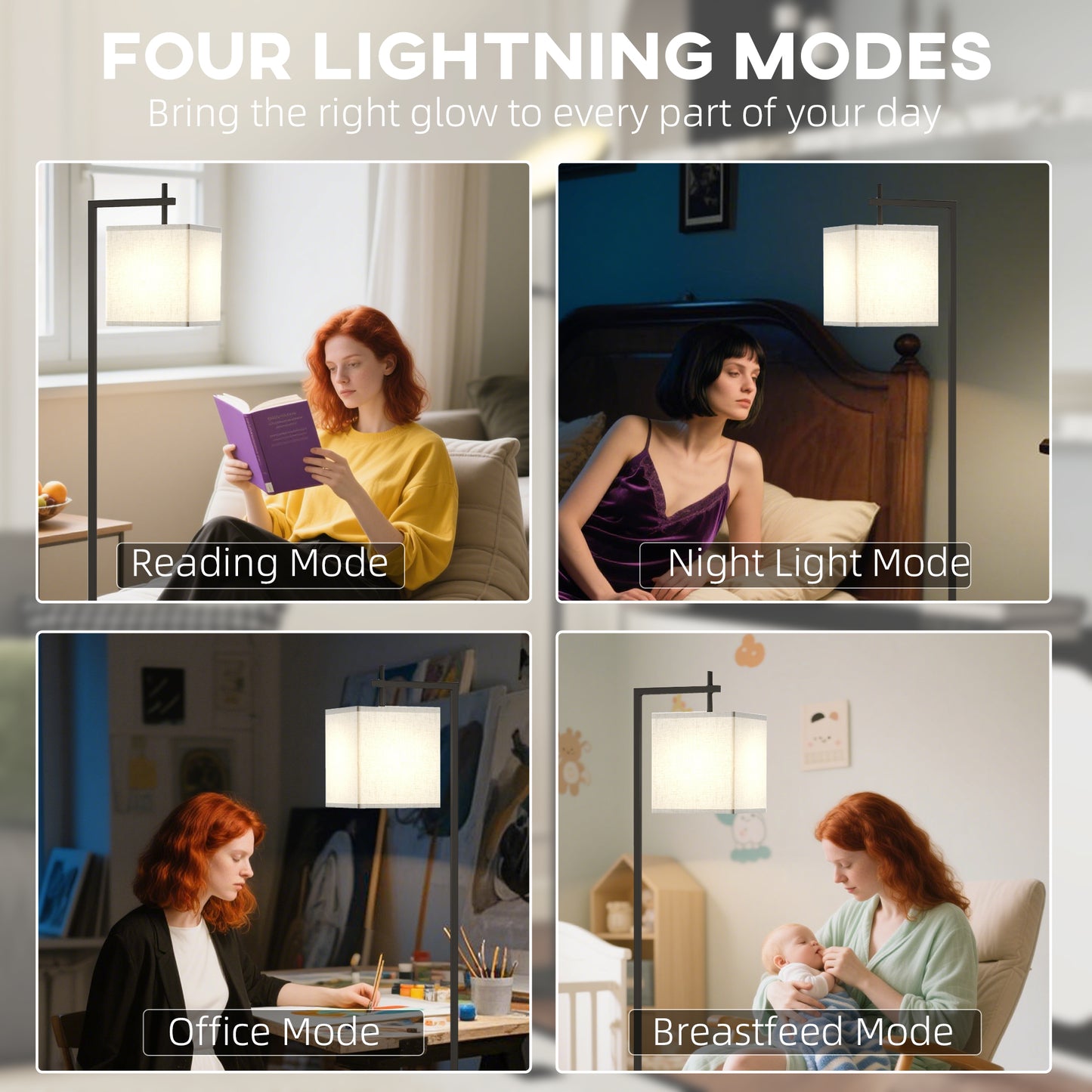 Floor Lamp for Living Room, 66" Modern Tall Standing Lamp with Adjustable Colour Temperatures & 10 Brightness Levels