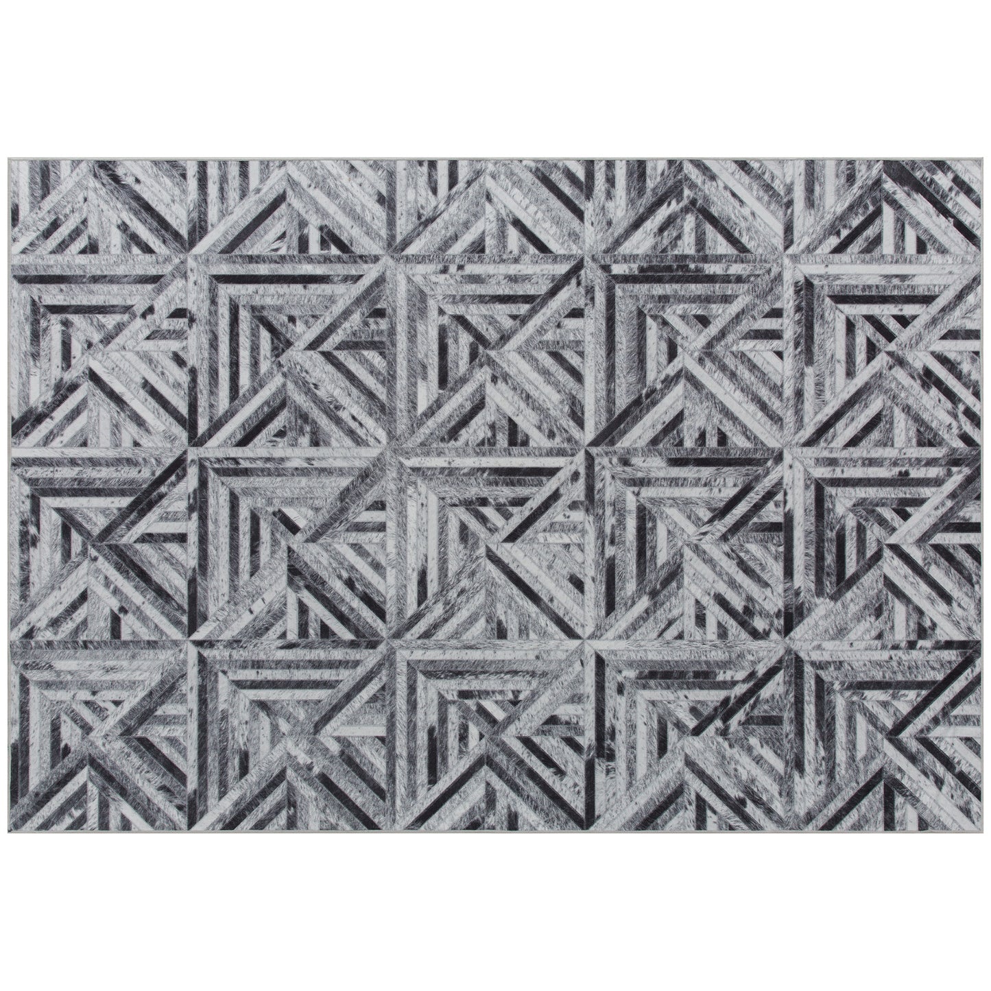Modern Area Rug, Triangle Pattern Non-Slip Washable Rug, Chenille Floor Carpet for Living Room, Bedroom, Dining Room