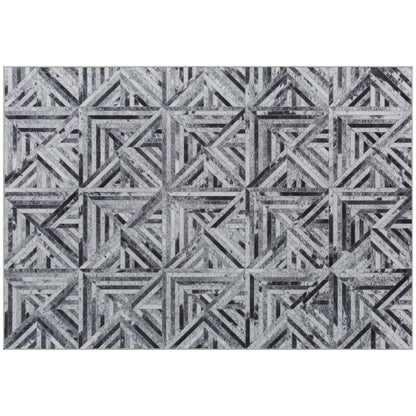 Modern Area Rug, Triangle Pattern Non-Slip Washable Rug, Chenille Floor Carpet for Living Room, Bedroom, Dining Room