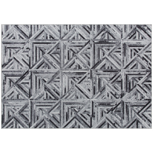 Modern Area Rug, Triangle Pattern Non-Slip Washable Rug, Chenille Floor Carpet for Living Room, Bedroom, Dining Room