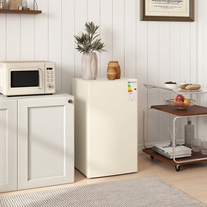 Under Counter Fridge, 91L Small Fridge with Chiller Box, Removable Shelf, Reversible Door, Adjustable Legs