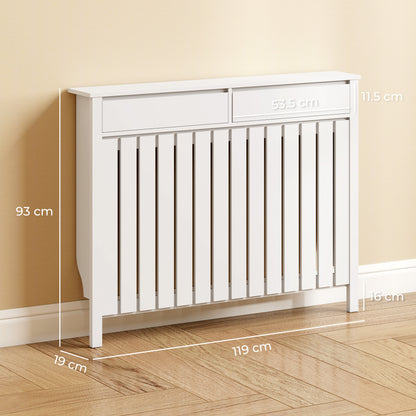 93 x 119cm Rustic-Look Radiator Cover - White