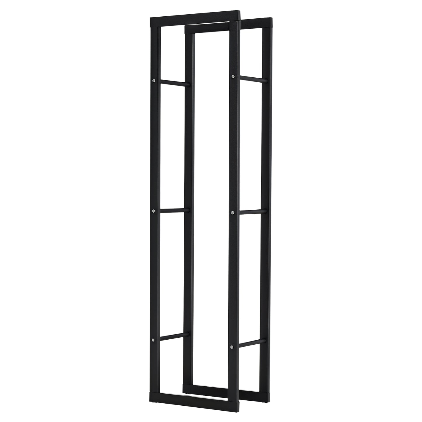 Metal Firewood Log Holder Tall Firewood Rack Indoor Outdoor Fireplace Wood Storage Shelf with Side Rails, Rust-Resistant