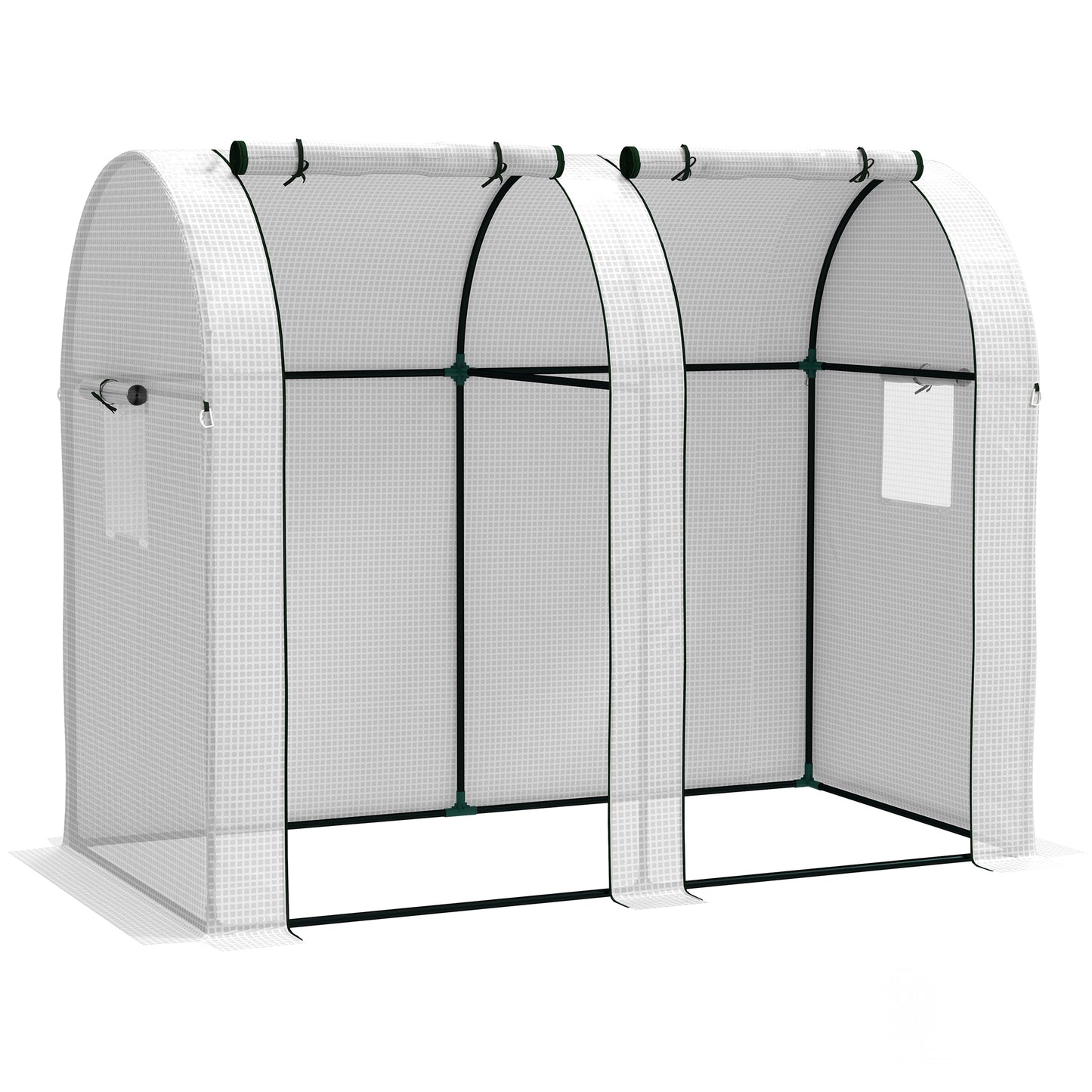 94 x 185cm Mini Two-Room Greenhouse - White