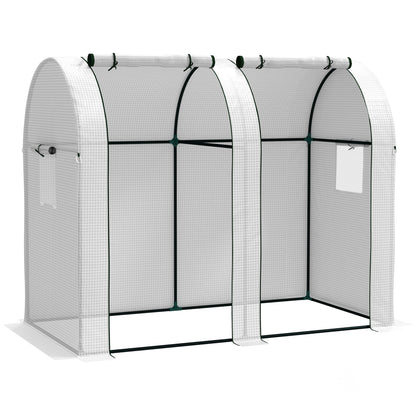 94 x 185cm Mini Two-Room Greenhouse - White