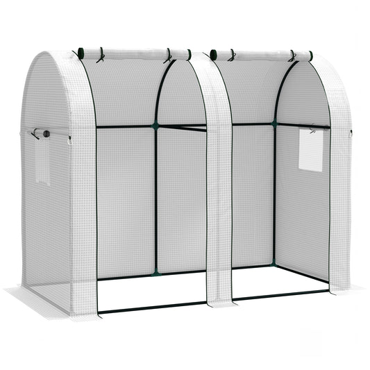 94 x 185cm Mini Two-Room Greenhouse - White