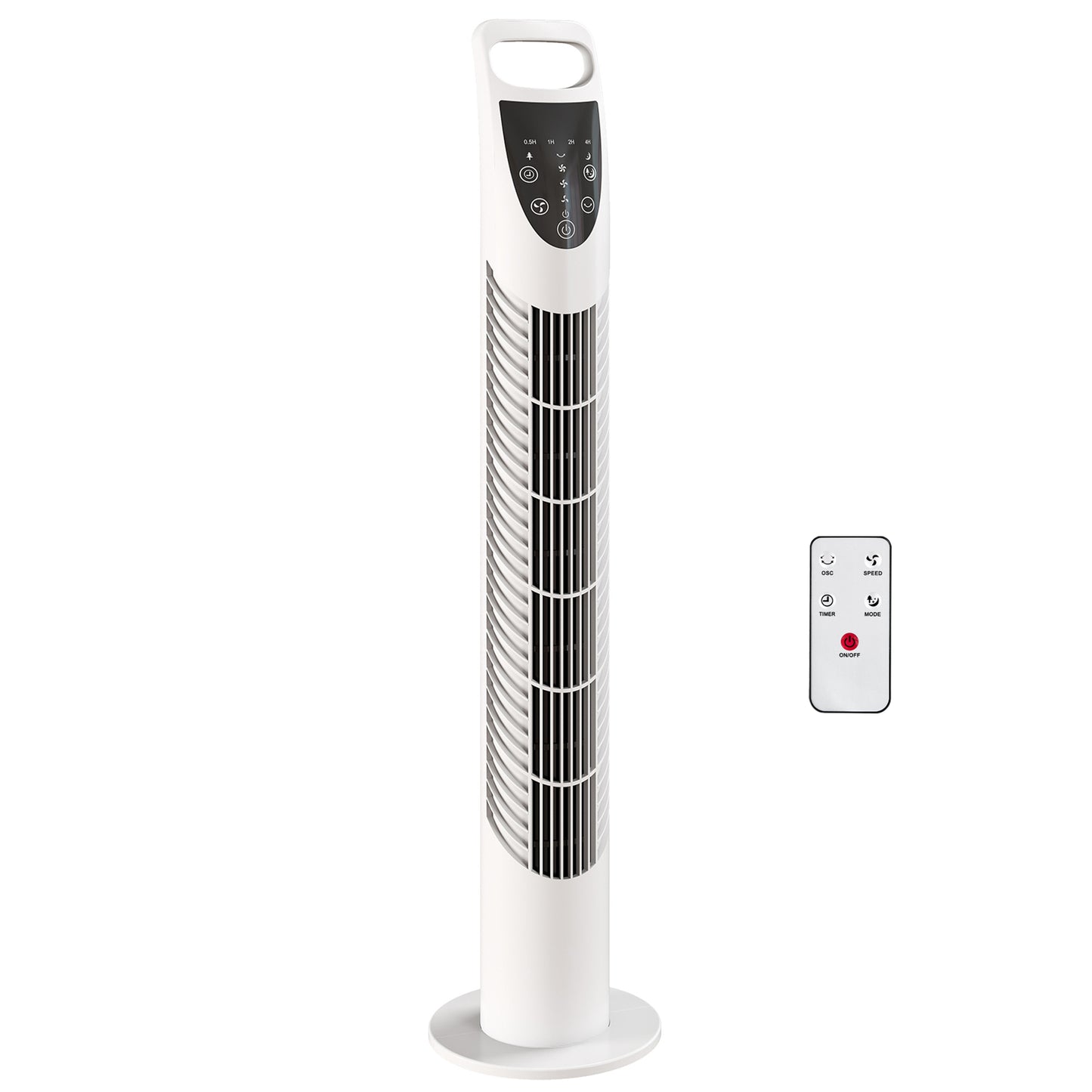 Tower Fan Oscillating 3 Speeds 3 Winds 40W w/ RC Timer Quiet - White