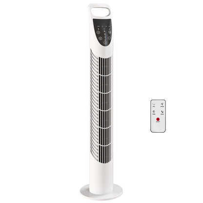 Tower Fan Oscillating 3 Speeds 3 Winds 40W w/ RC Timer Quiet - White