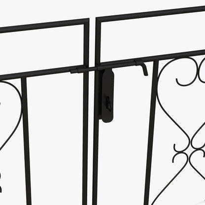 Garden Arch with Double Gates, Metal Garden Arbor for Climbing Roses & Vines