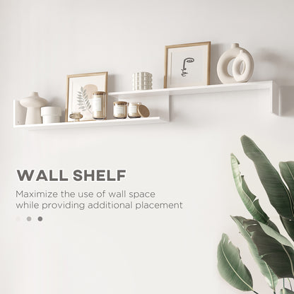 TV Cabinet with Wall Shelf for Wall-Mounted 65" TVs or Standing 40" TVs - White and Grey