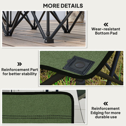 6 Seater Folding Camping Chair with Cup Holder & Carry Bag - Green