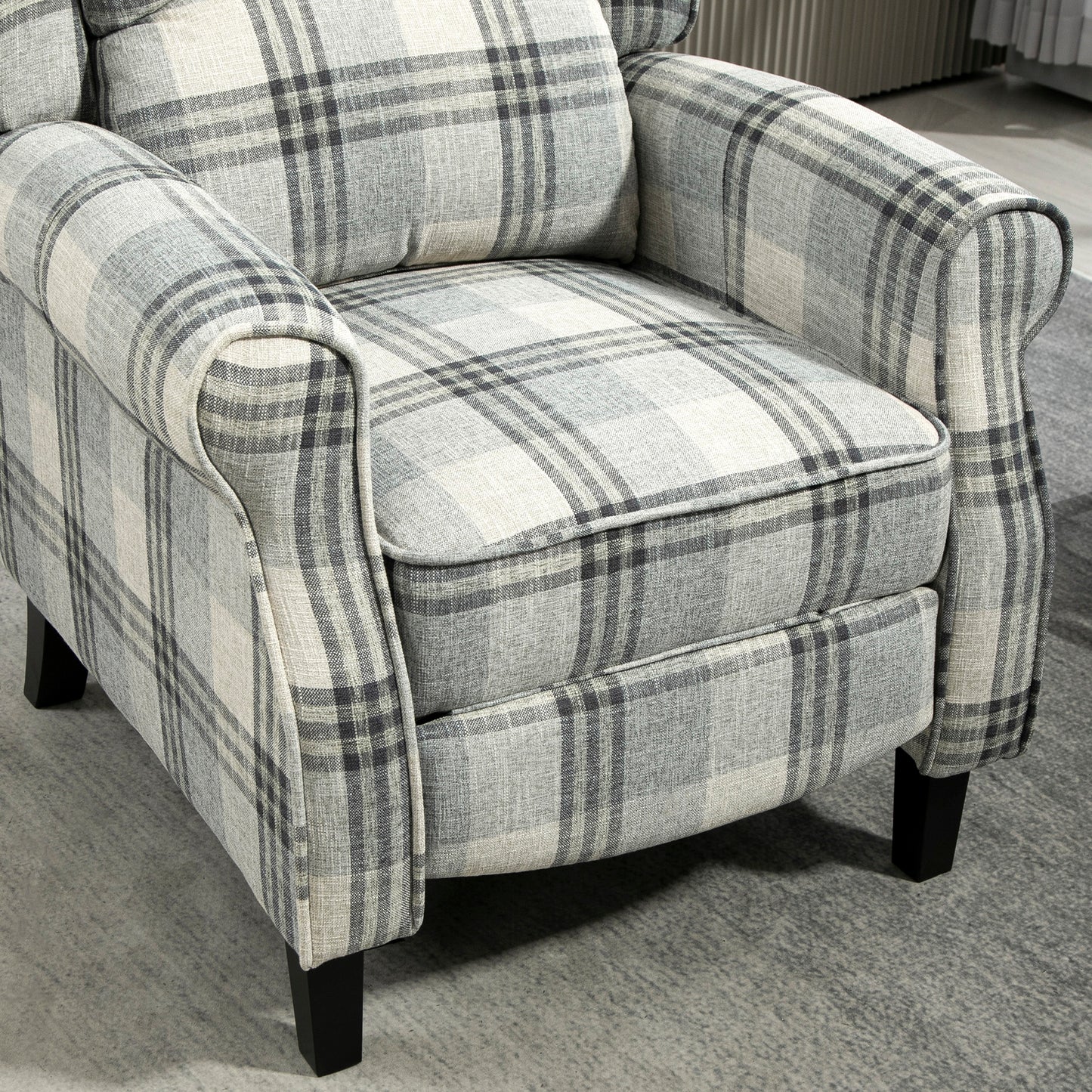 160° Reclining Armchair, with Footrest - Grey
