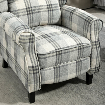 160° Reclining Armchair, with Footrest - Grey