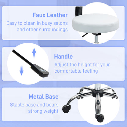 360° Swivel Seat Salon Stool - White