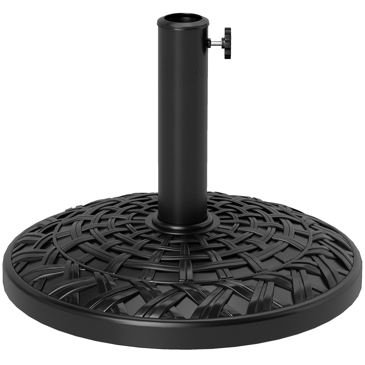 12kg Garden Parasol Base, Round Resin Garden Umbrella Base, Heavy Duty Parasol Stand for 38mm or 48mm Outdoor Umbrella Poles