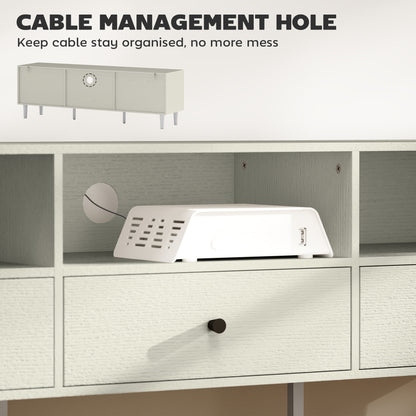 Multi-Storage Minimal TV Stand - Cream White