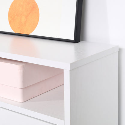 Narrow Shoe Cabinet with 3 Flip Doors, 14-18 Pairs Shoe Cupboard with Open Shelf for Slim Hallway and Entryway