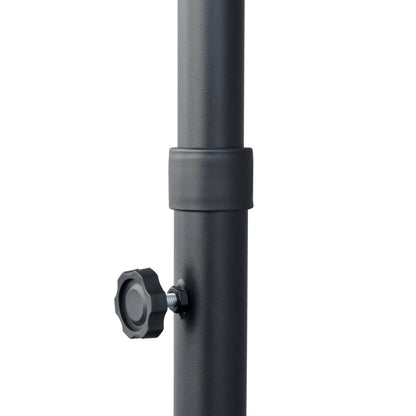 2m Half Parasol Market Umbrella Garden Balcony Parasol with Crank Handle, Base, Double-Sided Canopy, Dark Grey