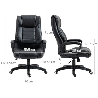 Office Chair with 6-Point Maaage, PU Desk Chair with Padded Seat and Armrest, Computer Chair with Tilt Function for Home