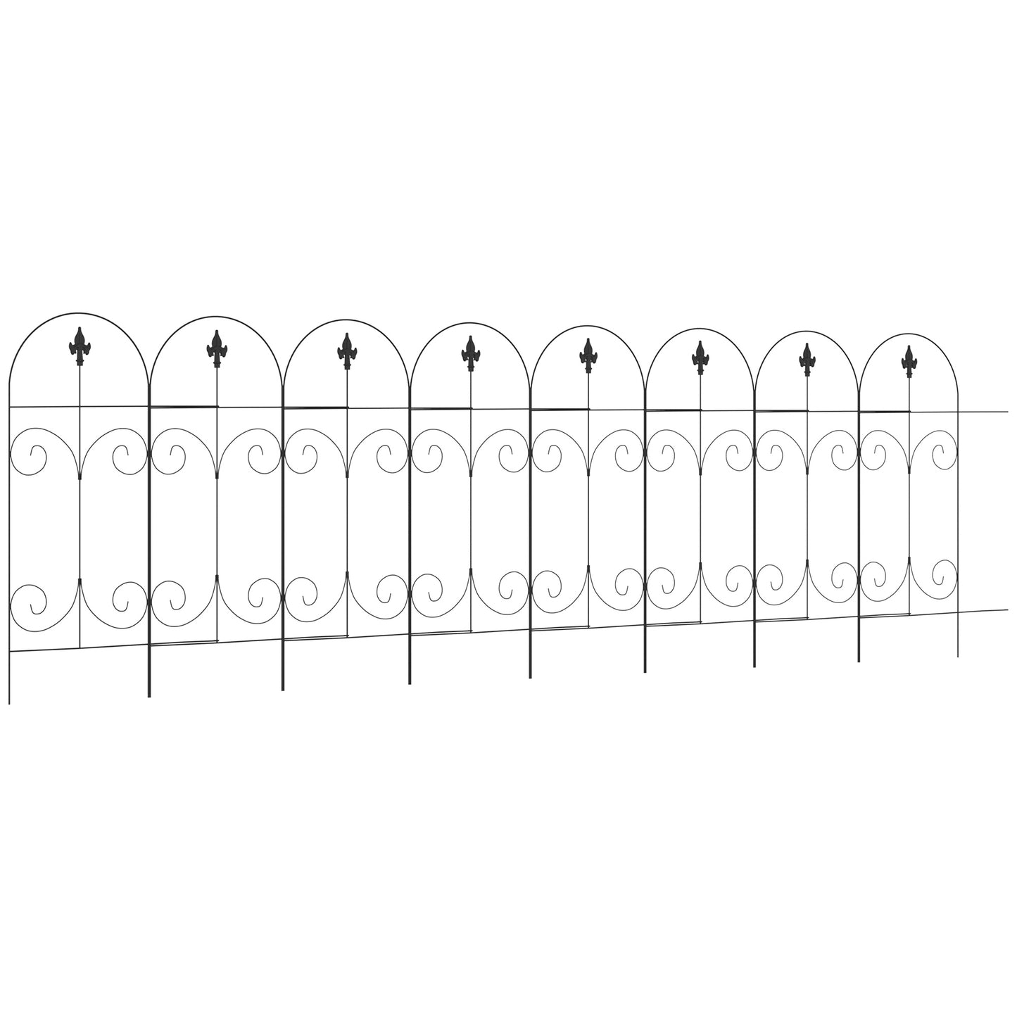 Decorative Garden Fencing, 8PCs 44in x 12.5ft Outdoor Picket Fence Panels