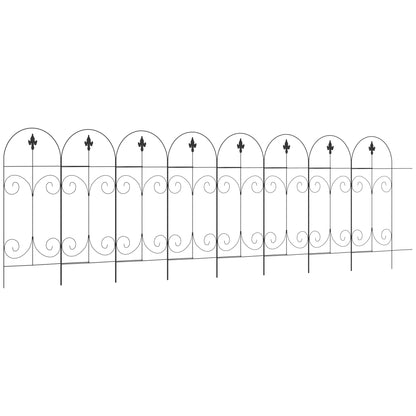 Decorative Garden Fencing, 8PCs 44in x 12.5ft Outdoor Picket Fence Panels