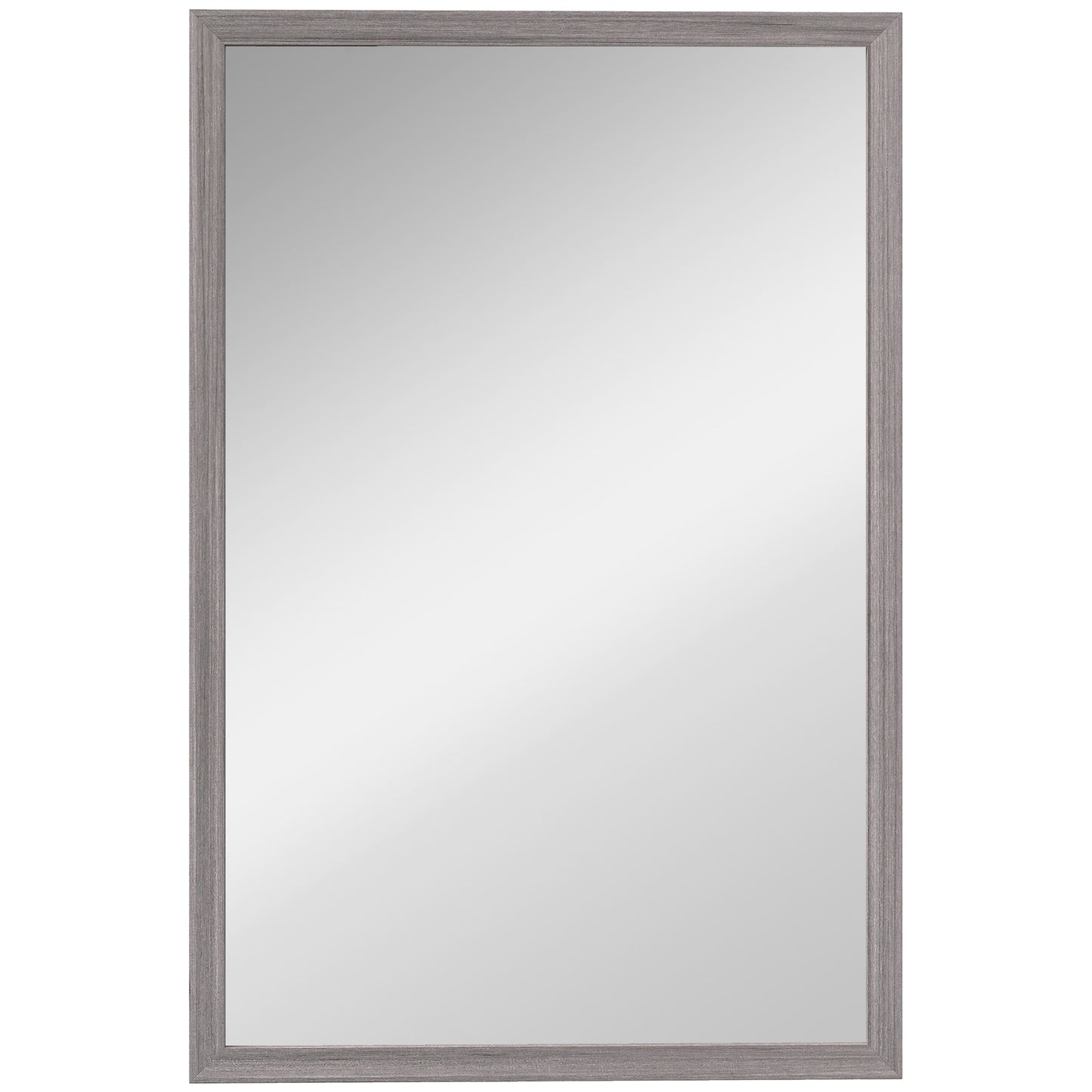 Wall Bathroom Mirror, 40 x 60 cm Wall-Mounted Mirror for Living Room, Bedroom, Hallway, Grey