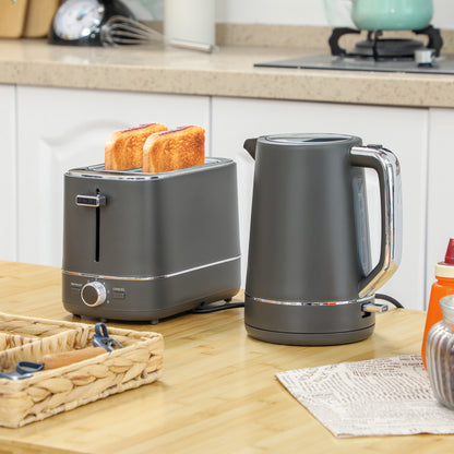 Kettle and Toaster Set, 1.7L 3000W Fast Boil Kettle & 2 Slice Toaster Kitchen Set with 6 Level Browning Controls, Defrost