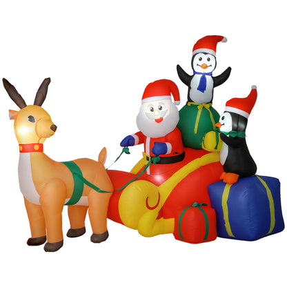 6ft Inflatable Santa Sleigh Decoration, with Accessories