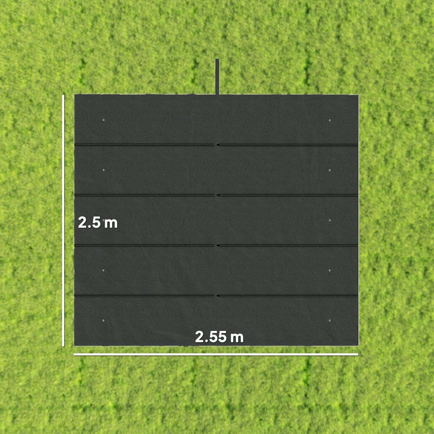 Retractable Pergola Cover, 2.55 x 2.5 m Replacement Canopy Fabric for 3 x 3 m Frame, Roof Top Only, Dark Grey