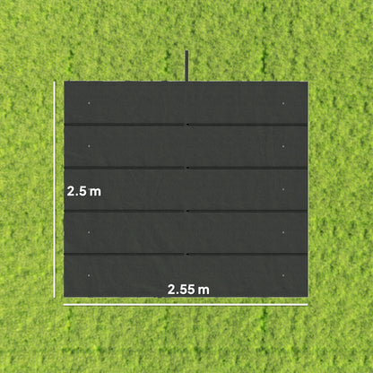 Retractable Pergola Cover, 2.55 x 2.5 m Replacement Canopy Fabric for 3 x 3 m Frame, Roof Top Only, Dark Grey
