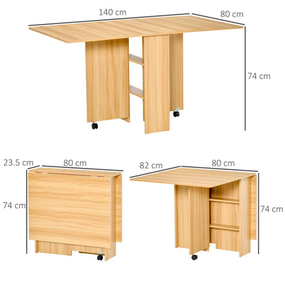 Folding Drop-Leaf Dining Table with Storage – Teak