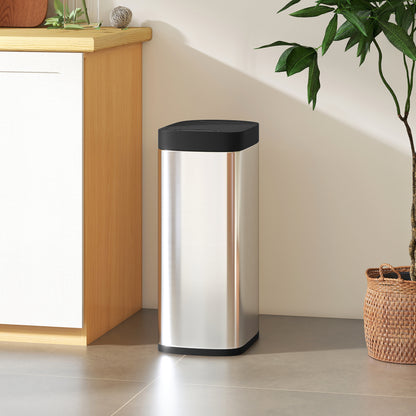 50L Sensor Bin, Automatic Kitchen Bin, Manual Override, Battery Operated, Inner-Bucket-Free, for Kitchen, Bedroom