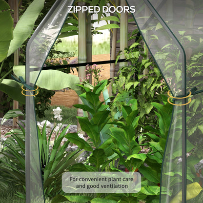 Mini Greenhouse, Garden Tomato Growhouse with 2 Zipped Doors, Portable Indoor Outdoor Green House, 90 x 90 x 145cm, Clear