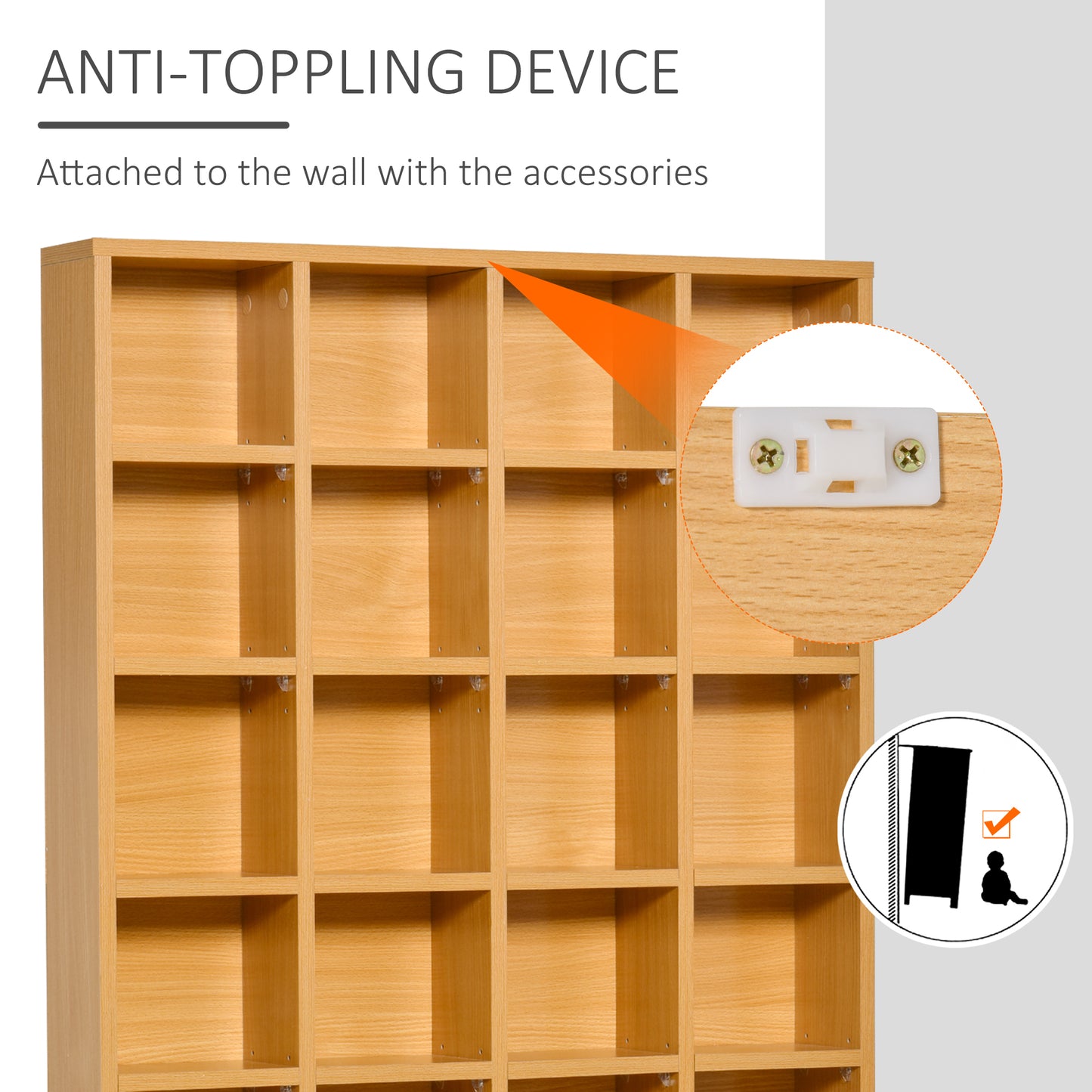 Adjustable Media Storage Unit – Beech Finish