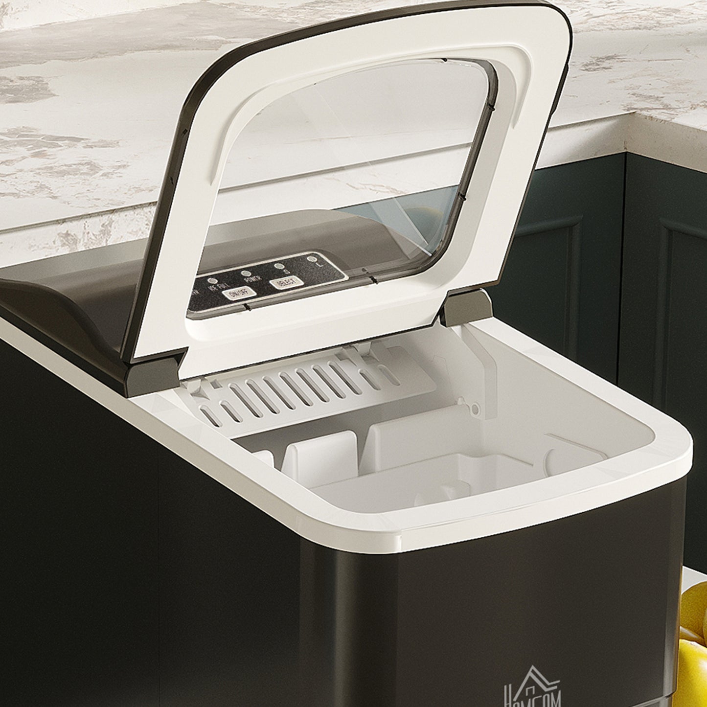 12kg Countertop Ice Cube Machine, with Scoop - Black