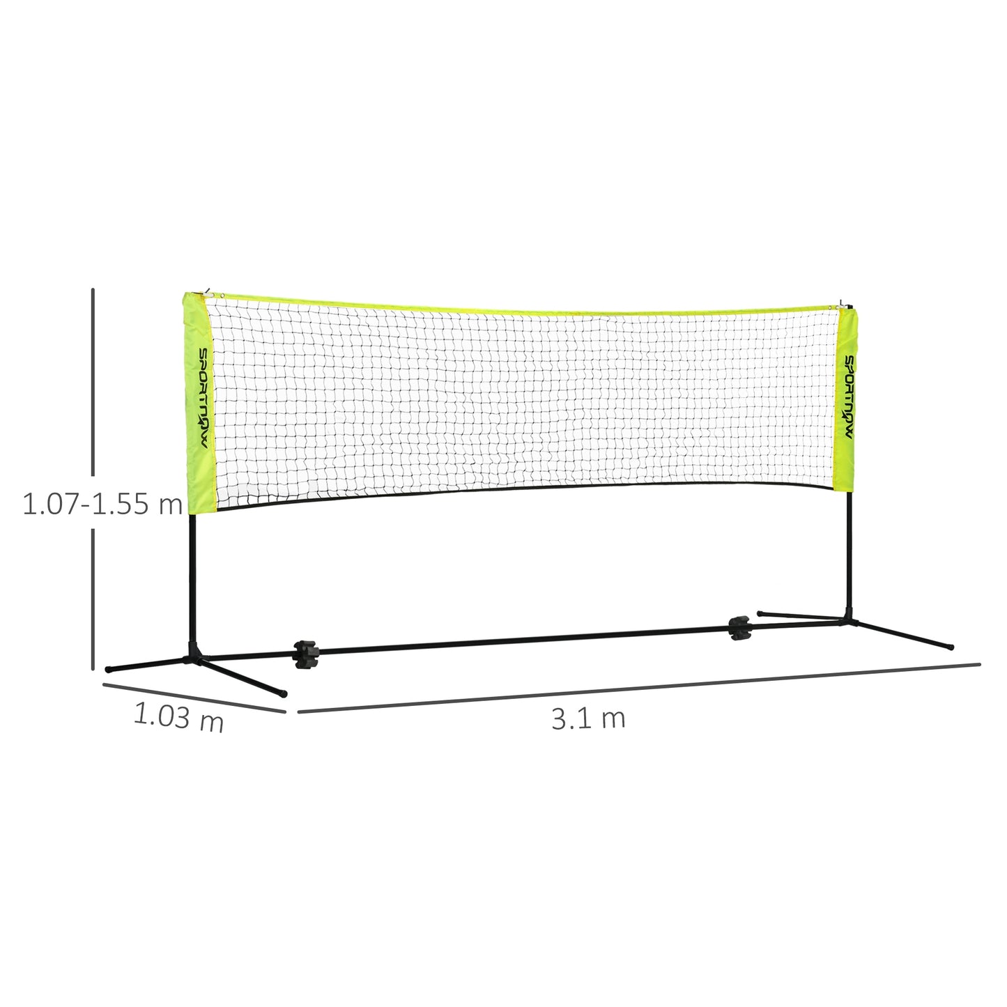 3m Badminton Net, Height Adjustable Outdoor Sports Net, with Carry Bag, for Tennis, Pickleball, Volleyball