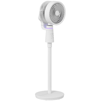 Pedestal Air Circulation Fan with Oscillating, Light Off, White