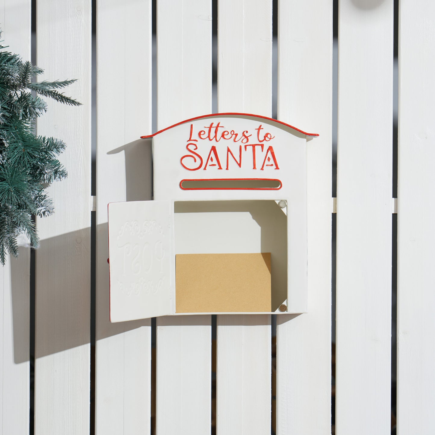 A5 Christmas Letter Postbox - White/Red