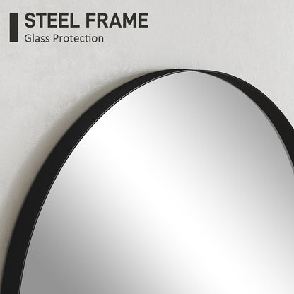 60 x 90cm Arched Home Mirror - Black