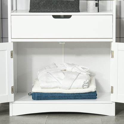 Bathroom Floor Cabinet, Free Standing Kitchen Cupboard with Shelves, Drawer and Doors, Storage Organizer for Living Room