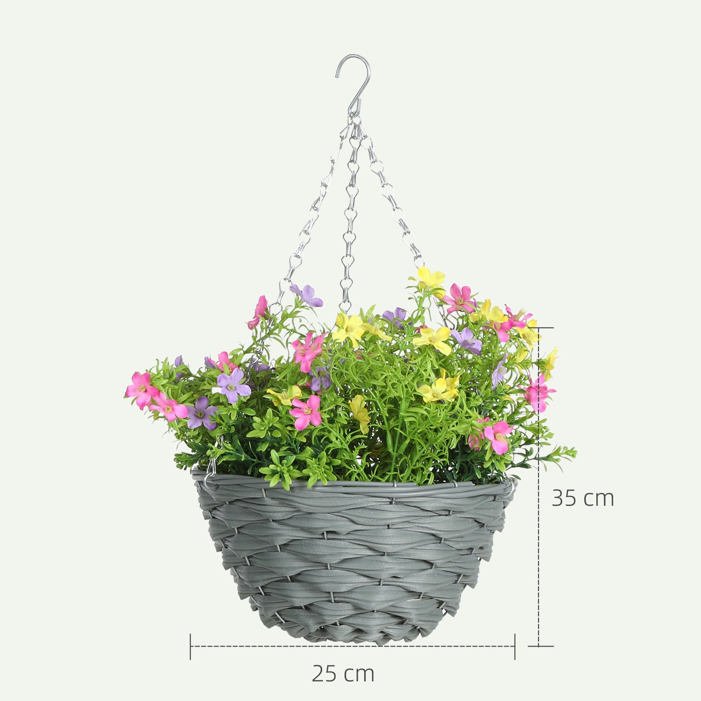 Set of 2 Artificial Hanging Cosmos Flowers - Multi-Colored