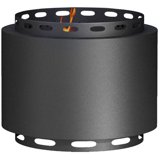 Smokeless Fire Pit, 48.5cm Portable Wood Burning Firepit with Poker for Garden Camping Bonfire Party, Metal, Black