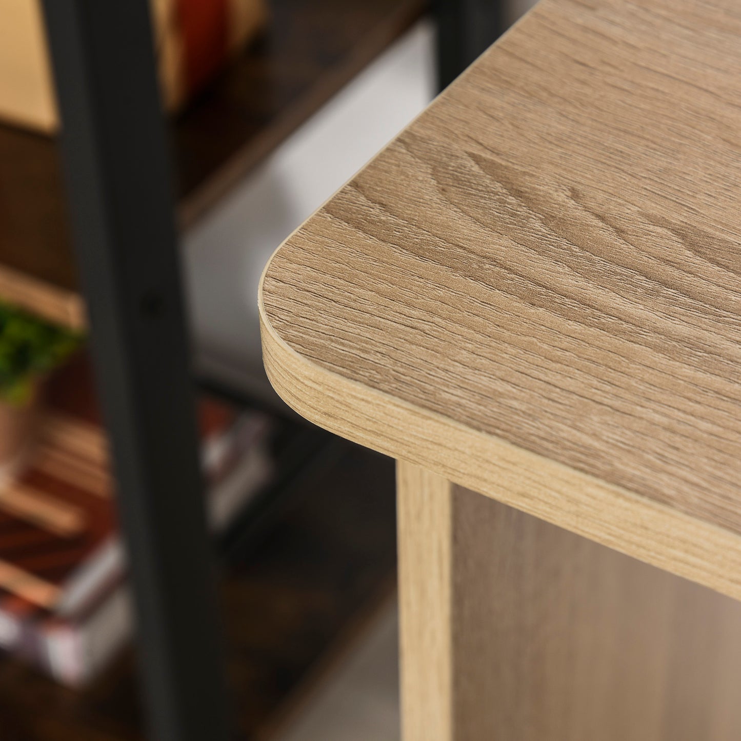 Computer Desk, Writing Desk with 3-Tier Storage Shelf, Work Table for Home Office, Study, Living Room, Oak and White