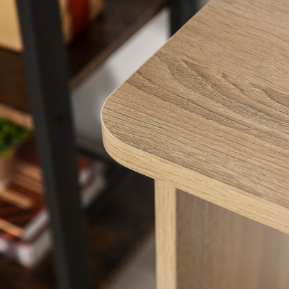 Computer Desk, Writing Desk with 3-Tier Storage Shelf, Work Table for Home Office, Study, Living Room, Oak and White
