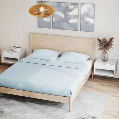 Set of Two Floating Bedside Tables - White