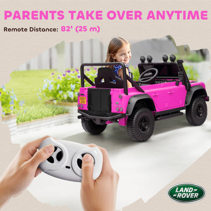 Kids Ride On Car with Remote Control, Music, Horn, 4 Spring Suspension Wheels, LED Lights for 3-5 Years Old, Pink